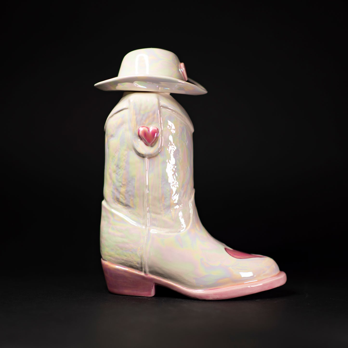 White Cowgirl Space Boot Carafe