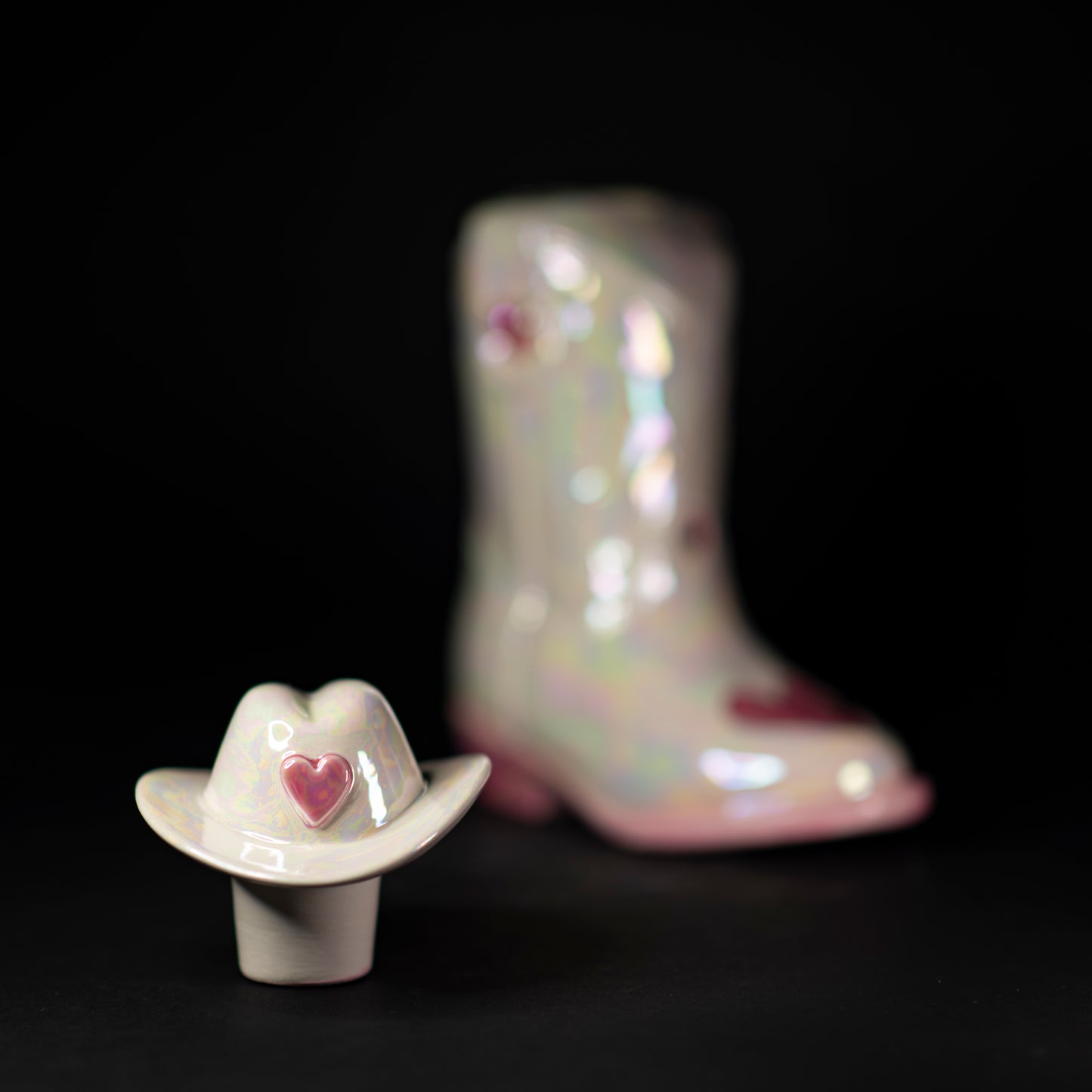 White Cowgirl Space Boot Carafe